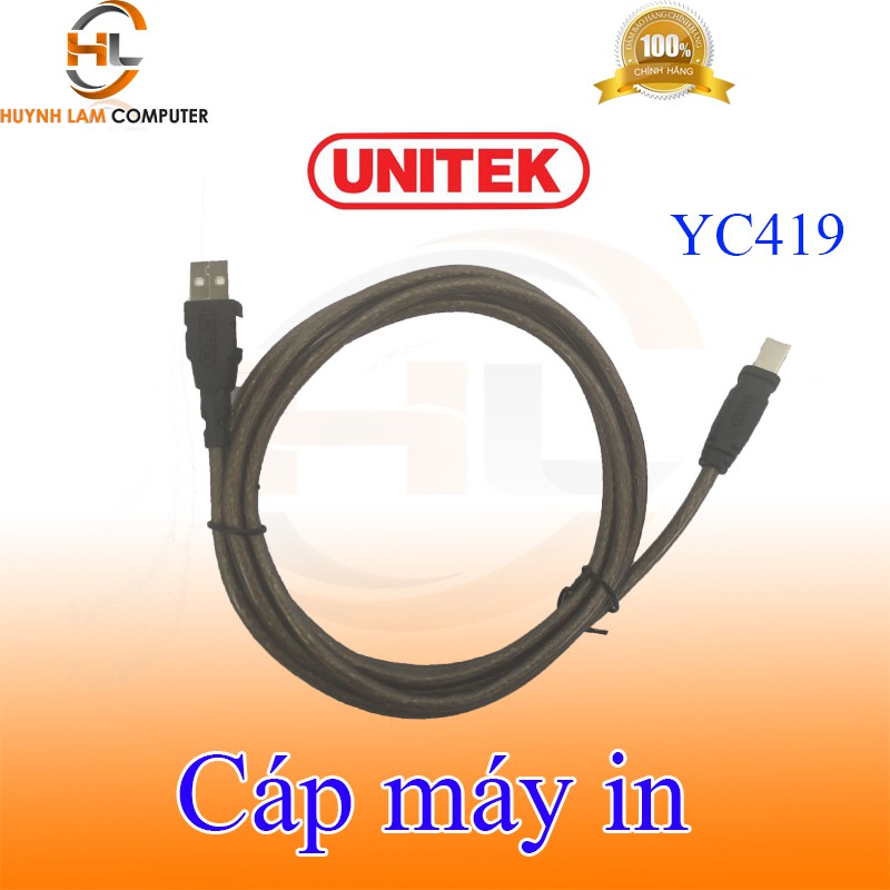 Cáp máy in 1.8m 2.0 Unitek YC419 hãng phân phối