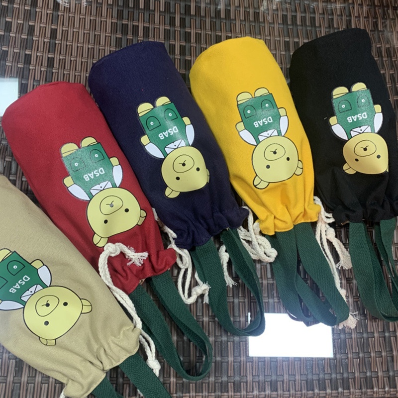 Phim hoạt hình gấu Túi vải Túi Xách Tay Starbucks Chai Nước Túi Xô Tote Túi Nước Giữ Chai