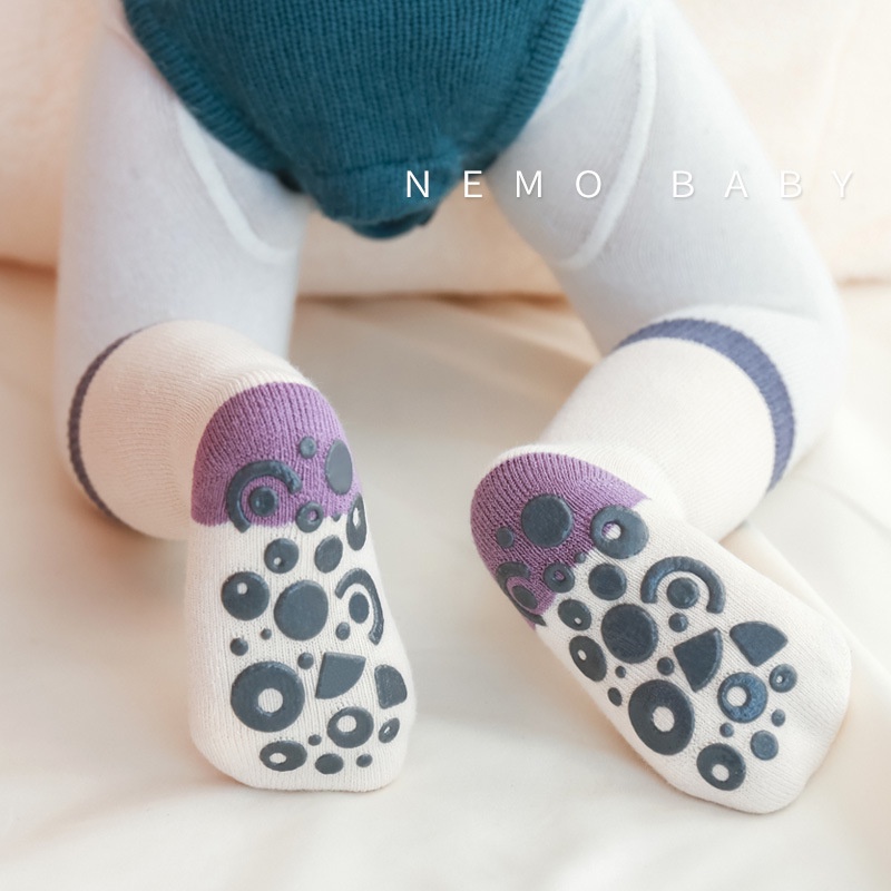 Tất trẻ em mùa thu / mùa đông dày dặn ấm áp vớ trẻ em phân phối chống trượt trẻ em mới biết 213