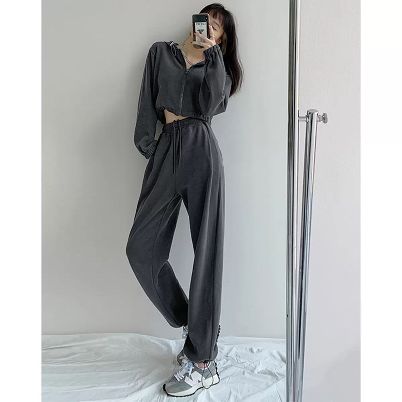 Set nỉ crotop trơn màu