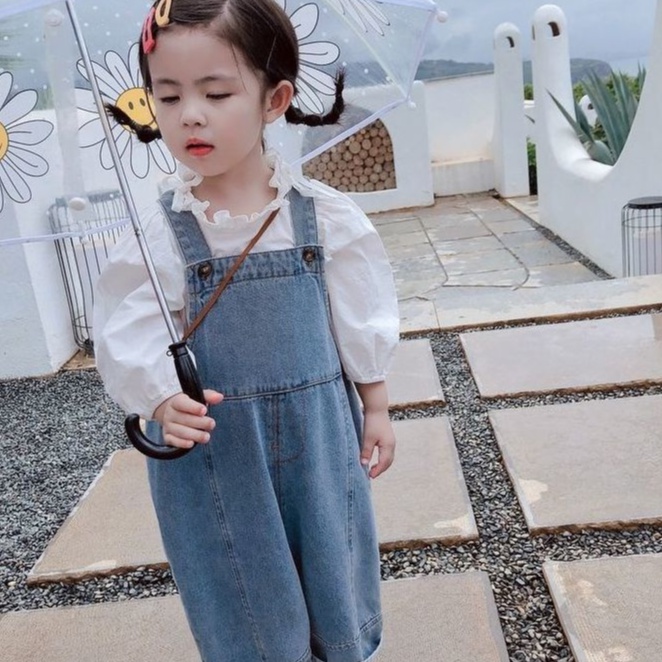 Quần Yếm Bé Gái Mẫu Mới2021Quần Dài Mùa Thu Quần Mặc Thường Ngày Trẻ Em Quần Jean Trẻ Em Mùa Xuân Thời Trang