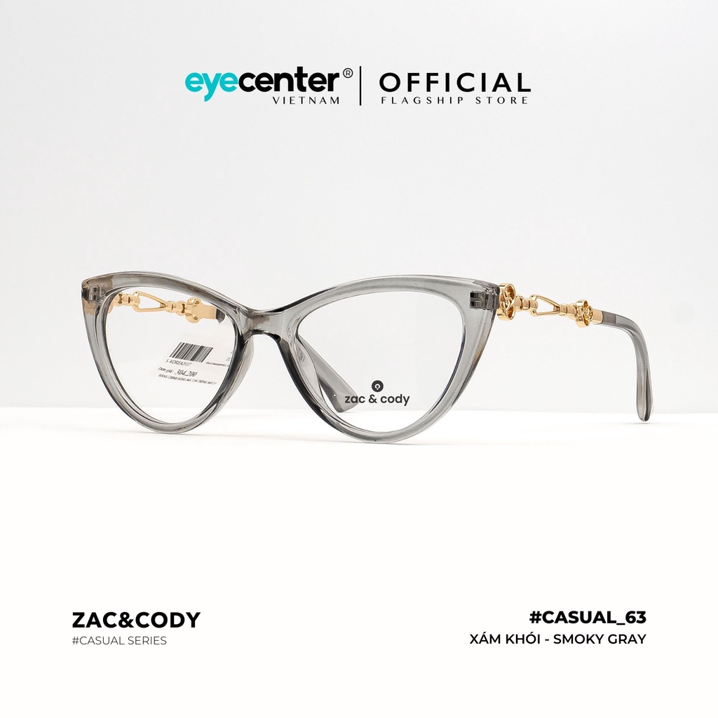 Gọng kính cận nữ mắt mèo chính hãng ZAC & CODY C63-S khung viền nhựa dẻo nhập khẩu by Eye Center Vietnam