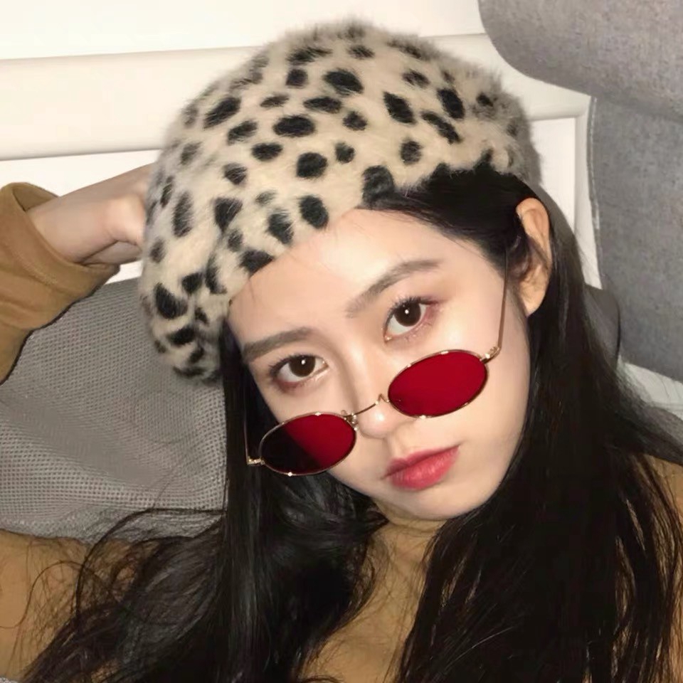 Kính râm phong cách Hip-hop gọng kim loại tròng oval độc đáo