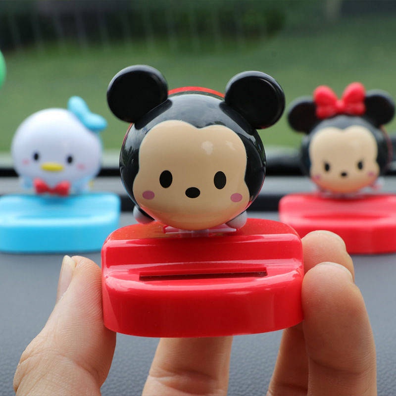 Creative Cute Mickey Minnie Dashboard Ornament Decoration Bobblehead for Car Beautiful Interior Design High-End Female Auto department store supplies