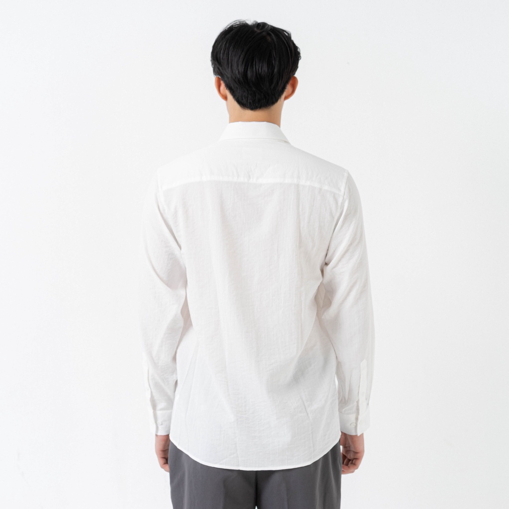 Áo sơ mi nam tay dài có túi xẻ cách điệu SSSTUTTER Vải Linen siêu thoáng mát Double P Shirt