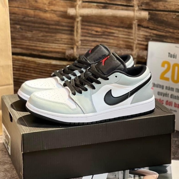 Giày Jordan 1 low light smoke grey, JD1 đen xám bản chuẩn Trung tặng box bảo vệ giày