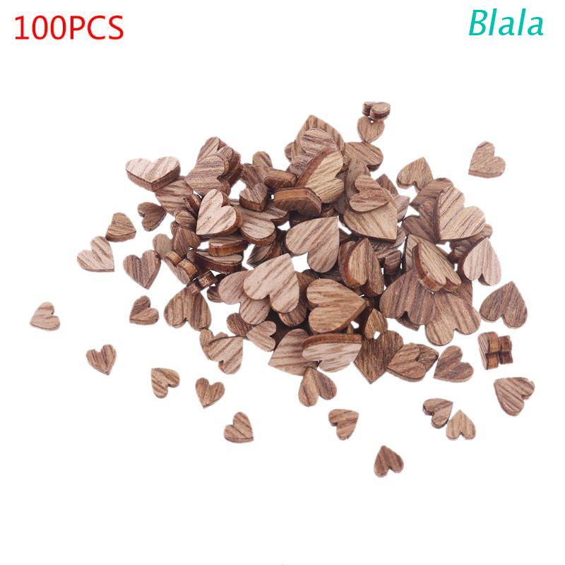 Set 100 Miếng Gỗ Hình Trái Tim Khắc Chữ Dễ Thương Dùng Để Trang Trí Thủ Công