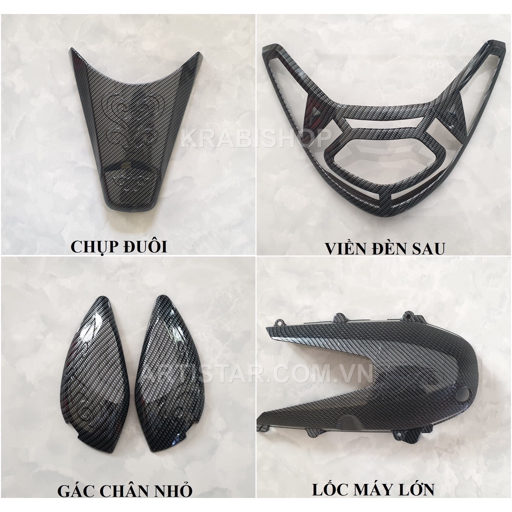 Ốp trang trí xe SH Mode Shmode 2020->2023 carbon Artistar