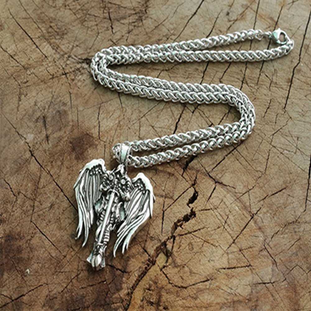 Dây Chuyền Bùa Hộ Mệnh Màu Bạc Mặt Thiên Thần