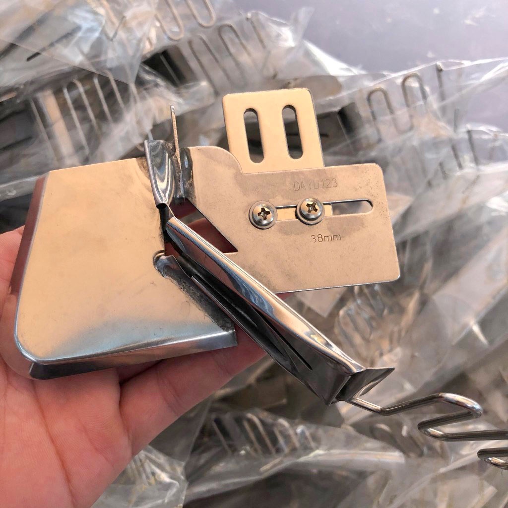 Cữ viền bọc 123 dùng cho máy may công nghiệp 1 kim, không cần thay răng cưa, mặt nguyệt