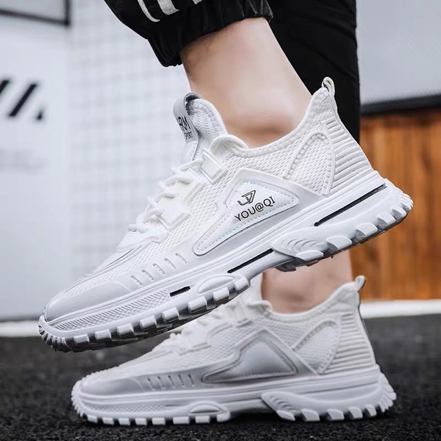 giày sneaker nam trắng 𝑭𝑹𝑬𝑬𝑺𝑯𝑰𝑷 giày sneaker nam trắng giá rẻ nhất - Vải dệt cao su non đi êm chân cực phong cách