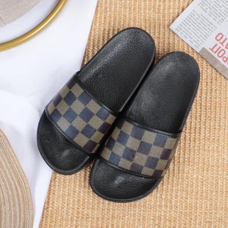 Dép quai ngang nam họa tiết caro êm chân, siêu bền, siêu rẻ, dép lê nam