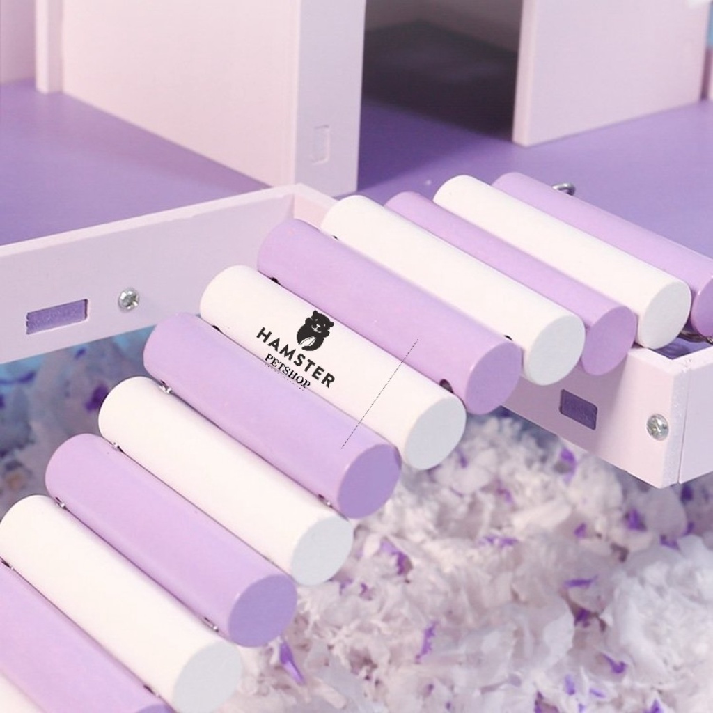 Cầu Thang Gỗ Uốn Cho Hamster, Sóc, Đuôi Mập