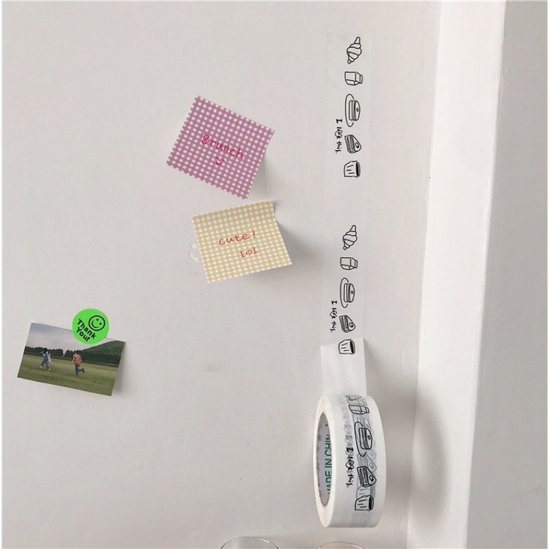 Băng Keo Dính Gói Hàng, Cuộn 500 Stickers Hoạ Tiết Hoạt Hình Dễ Thương