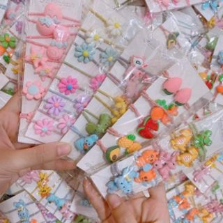 Set 10 dây buộc tóc cho bé hình hoa
