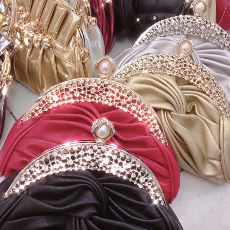 Túi Đầm Da Si Đeo Vai Trang Trí Hoa Tiết Cao Cấp