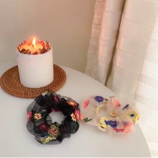 Scrunchies thêu hoa