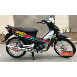 Tem Rời WAVE ALPHA 100 LỬA XANH LỤC ĐỎ VÀNG GP 612825 (Tem chế 3 lớp cao cấp)