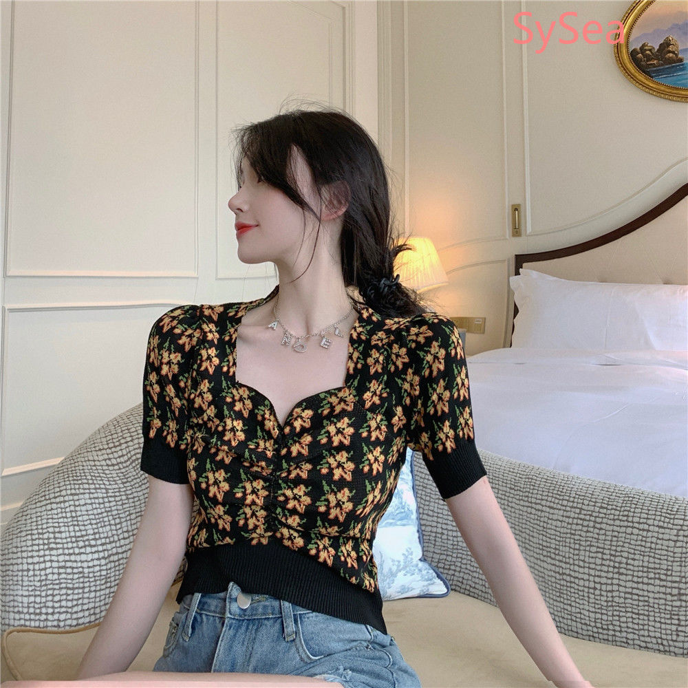 Áo Dệt Kim Ngắn Tay Thời Trang Mùa Hè Cho Nữ