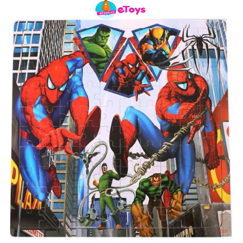 Xếp hình cho bé 100 mảnh ghép bằng gỗ hình Siêu nhân nhện ETOYS
