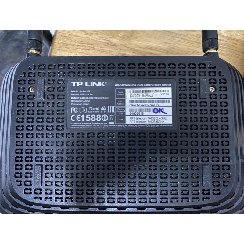 Bộ phát Wifi TPlink - Archer C2 2 băng tần 5G và 2.4G chuẩn AC750mbps Chính hảng