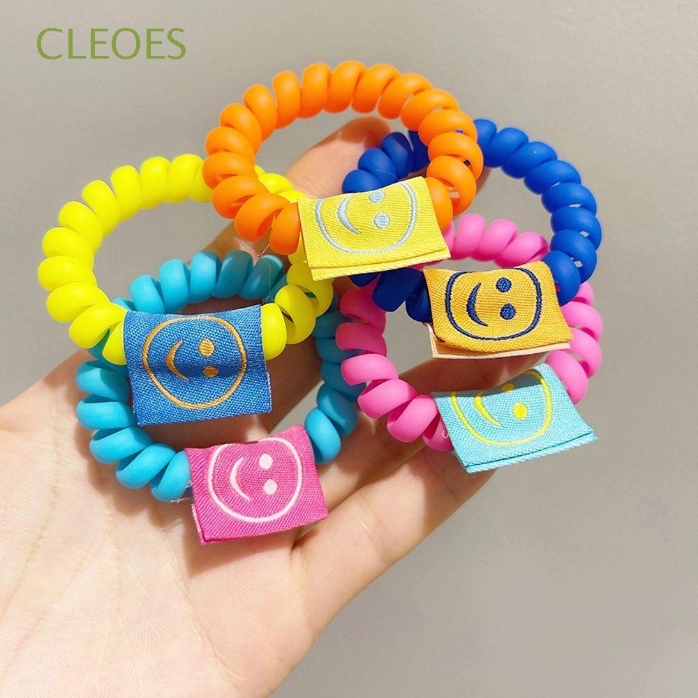 Dây Cột Tóc Lò Xo Co Giãn Màu Dạ Quang Phong Cách Hàn Quốc Cho Nữ