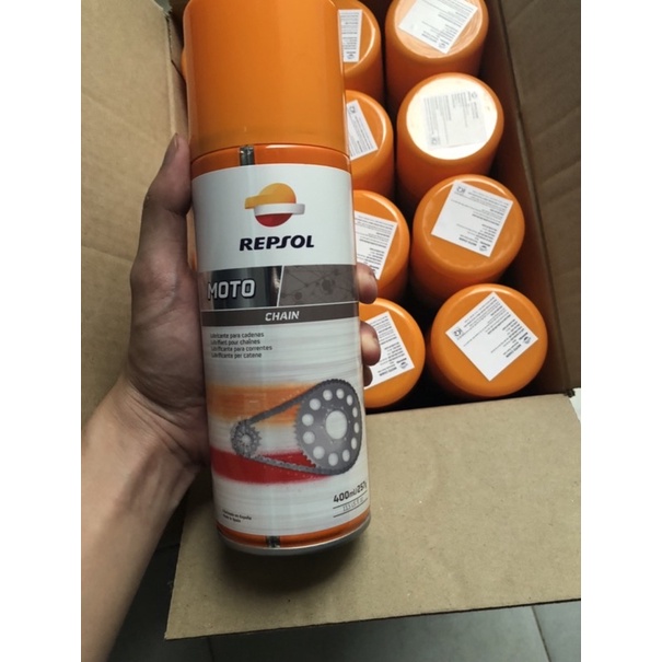 Chai xịt dưỡng bôi trơn sên repsol 400ml