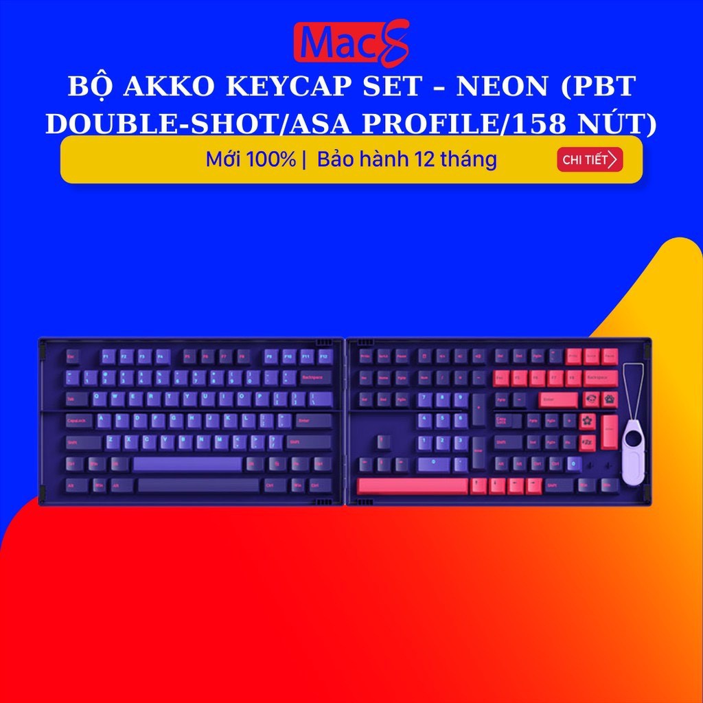 [Mã 254ELSALE giảm 7% đơn 300K] Bộ AKKO Keycap set – NEON (PBT Double-Shot/ASA profile/158 nút)
