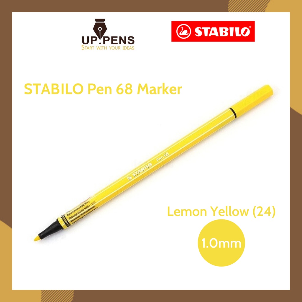 Bút lông màu Stabilo Pen 68 Marker - 1.0mm - Màu vàng chanh (Lemon Yellow - 24)
