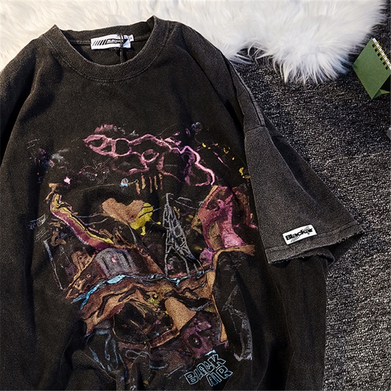 SASSYME Áo thun cỡ lớn hình Emo anime Goth Tshirt Fairy Grunge Alternative mùa hè phong cách Harajuku punk màu tối cho nữ