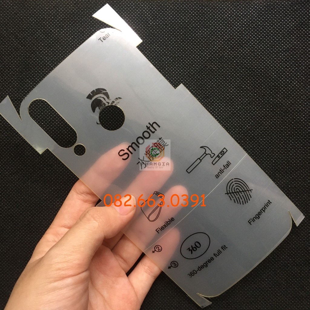 Dán ppf ốp lên mặt lưng vsmart joy 3 full viền (chống trầy xước va đập)