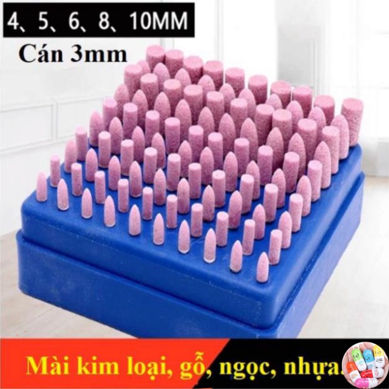 Bộ 100 mũi đá mài cán 3mm hàng đóng hộp nguyên bản như hình