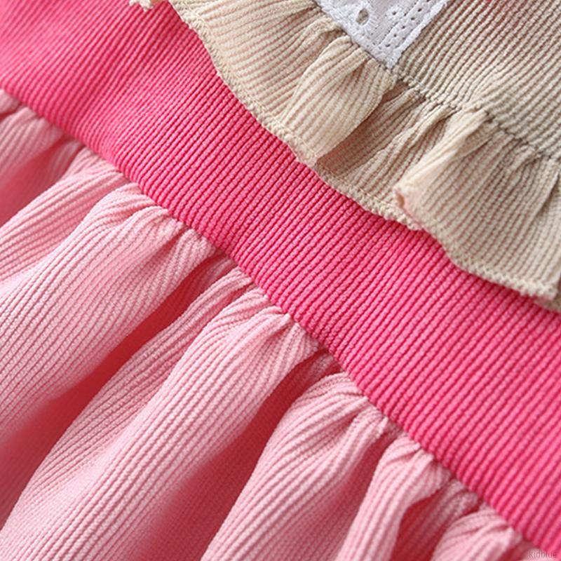 Đầm Công Chúa Vải Nhung Kẻ Dành Cho Bé Gái