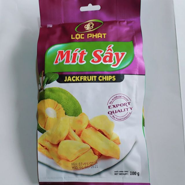 Túi mít sấy khô nguyên miếng 100g/1túi