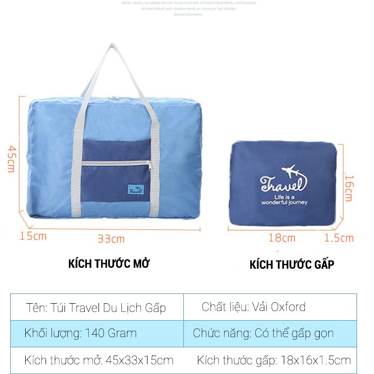 [NowShip2h] Túi Xách Du Lịch Chống Thấm Nước Chất Liệu Vải Oxford 600D - Travel - Mã TG009