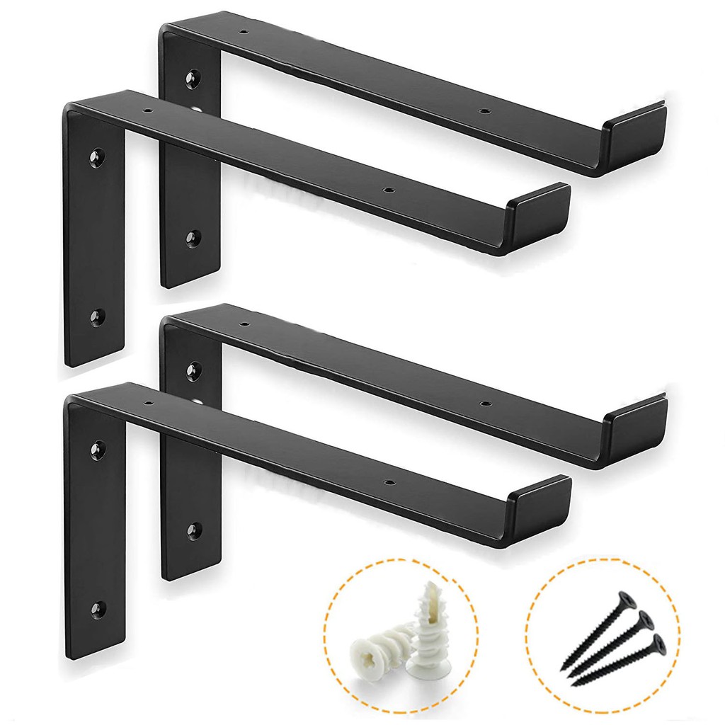 Combo 4 giá chữ L pas mặt trên 30 - 25cm , ke sắt phủ sơn tĩnh điện, kèm vít tắc kê