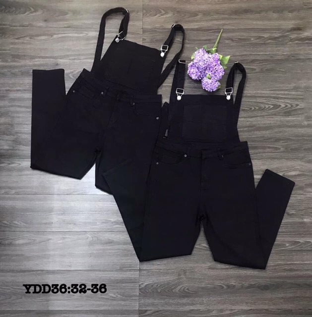 Quần yếm dài chất liệu jean co giãn size 32-36 Bigsize 55 đến 90 ký