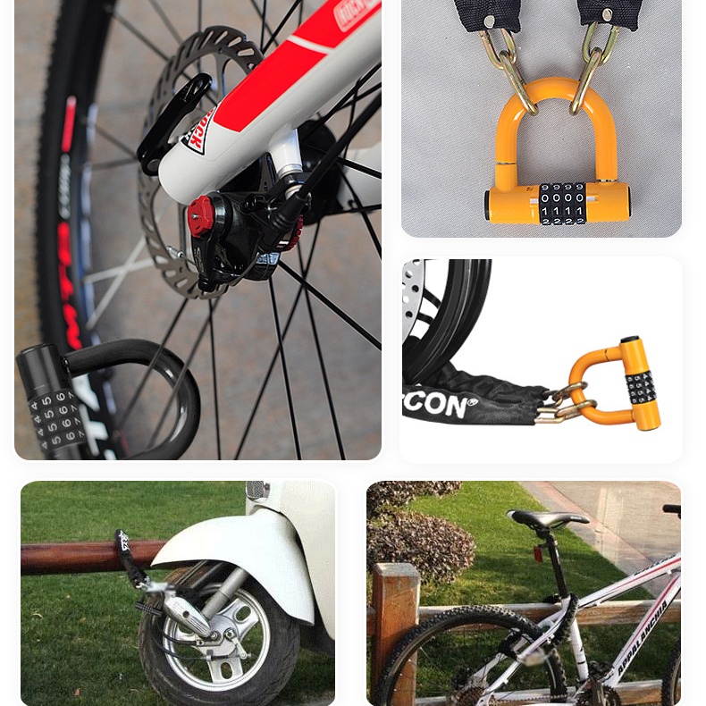 Ổ khoá số khoá chữ U chống trộm có thể thay đổi mật mã bảo vệ nhà cửa xe chất liệu hợp kim siêu chắc chắn siêu bền