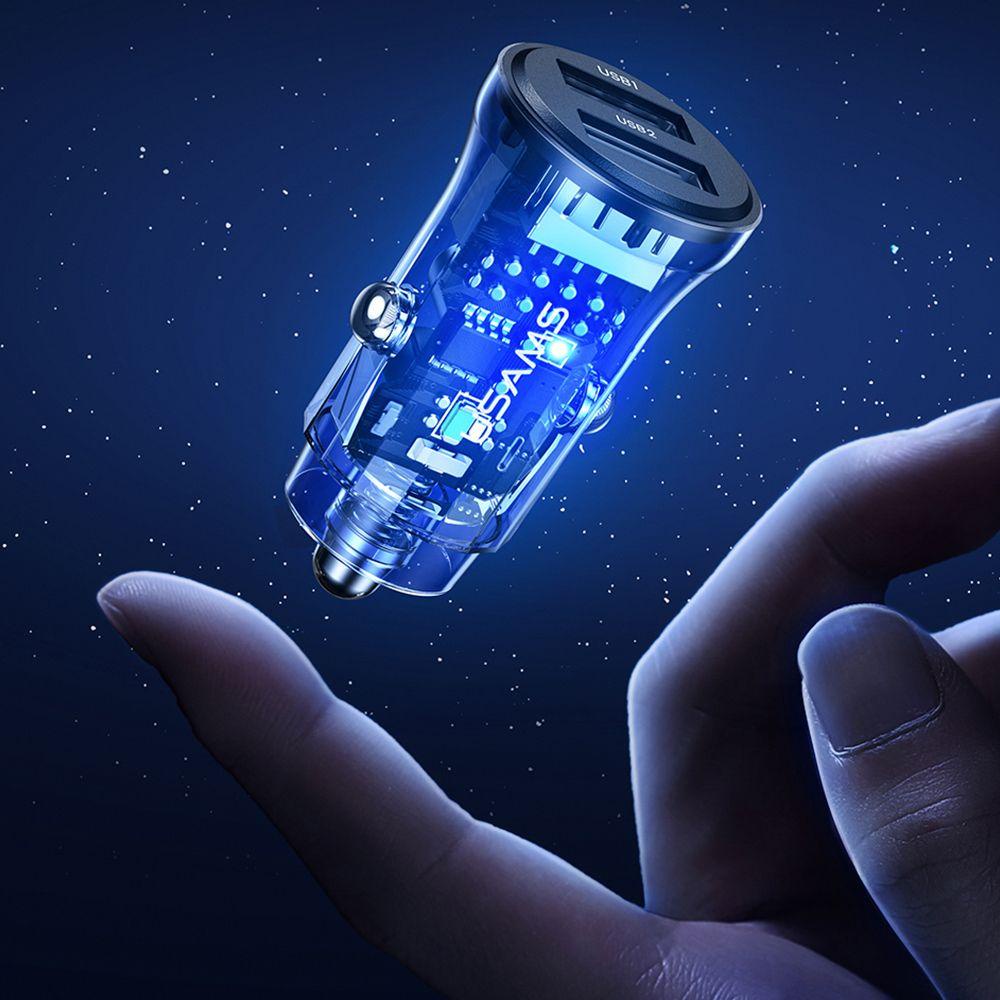 Cốc Sạc Nhanh QC3.0 Có Đèn Xanh Dương Cho Xe Hơi