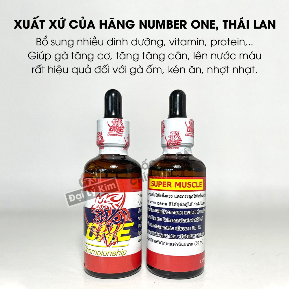 Dinh dưỡng nuôi gà đá tăng bo Super One, chai 50ml, nhập khẩu Thái Lan chính hãng