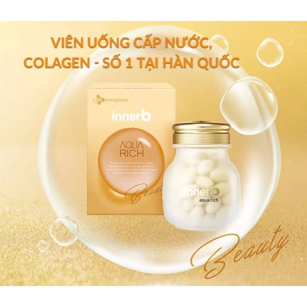 Viên uống cấp nước Innerb Aqua Rich Hỗ Trợ Giữ Ẩm Làm Đẹp Da 56 viên- Sản Phẩm Chính Hãng