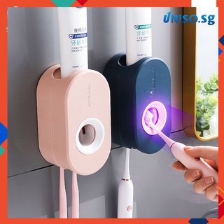Keo kem đánh răng tự động vắt bộ treo tường kem đánh răng đựng bàn chải đánh răng giá đỡ, tường hút kem đánh răng bóp đựng bàn chải đánh răng treo tường giá treo dụng cụ nhà tắm bộ ]