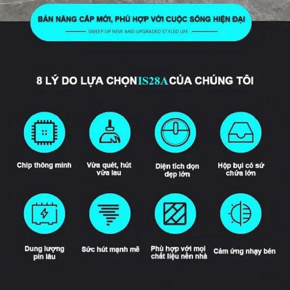 Robot hút bụi, lau nhà nâng cấp IS-25A, chế độ phun sương, Robot hút bụi không dây thông mình sử dụng tia UV