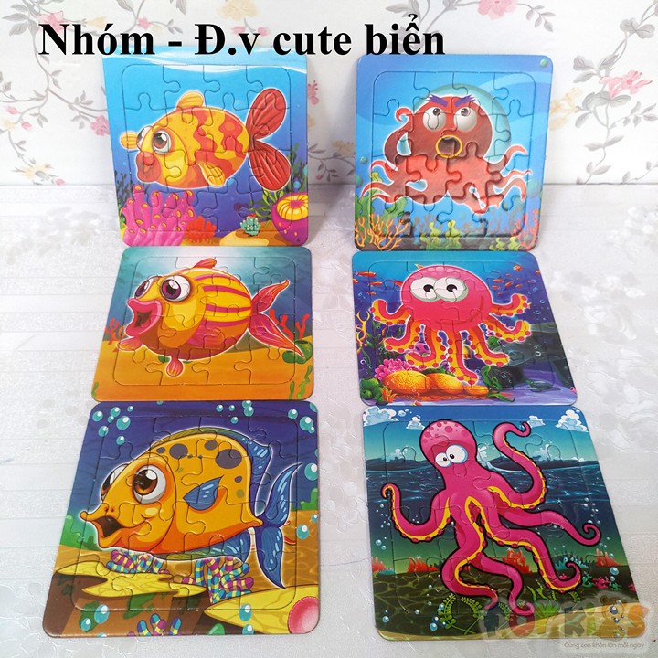 Đồ chơi xếp hình PUZZLE 9 mảnh. bộ 3 bảng ghép hình