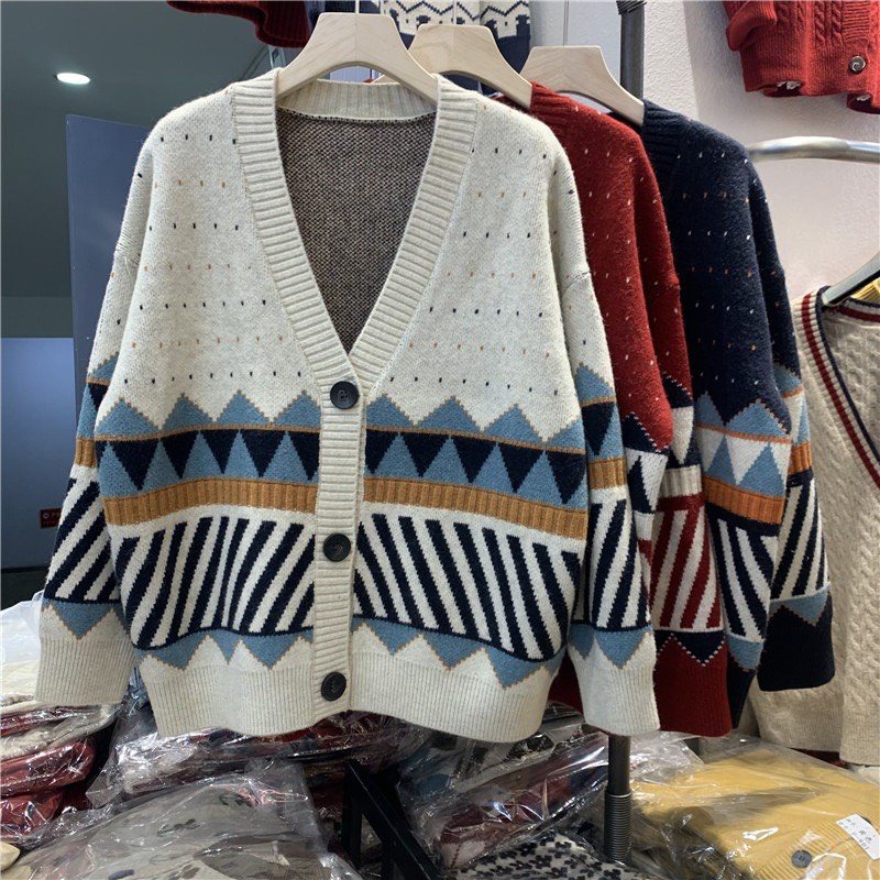 Áo Cardigan Nữ, Áo Choàng Len Thổ Cẩm Chất Mềm Ailee