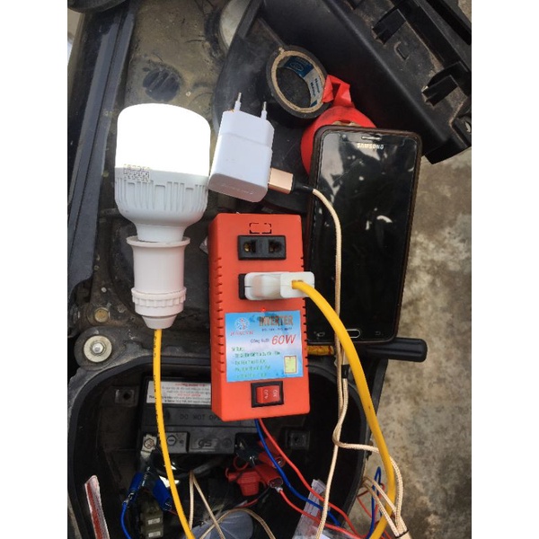 Bộ Kích Điện Bình Acquy  12v - 220v Nhỏ gọn tiện lợi - Nơi chưa có điện, dã ngoại, picnic..