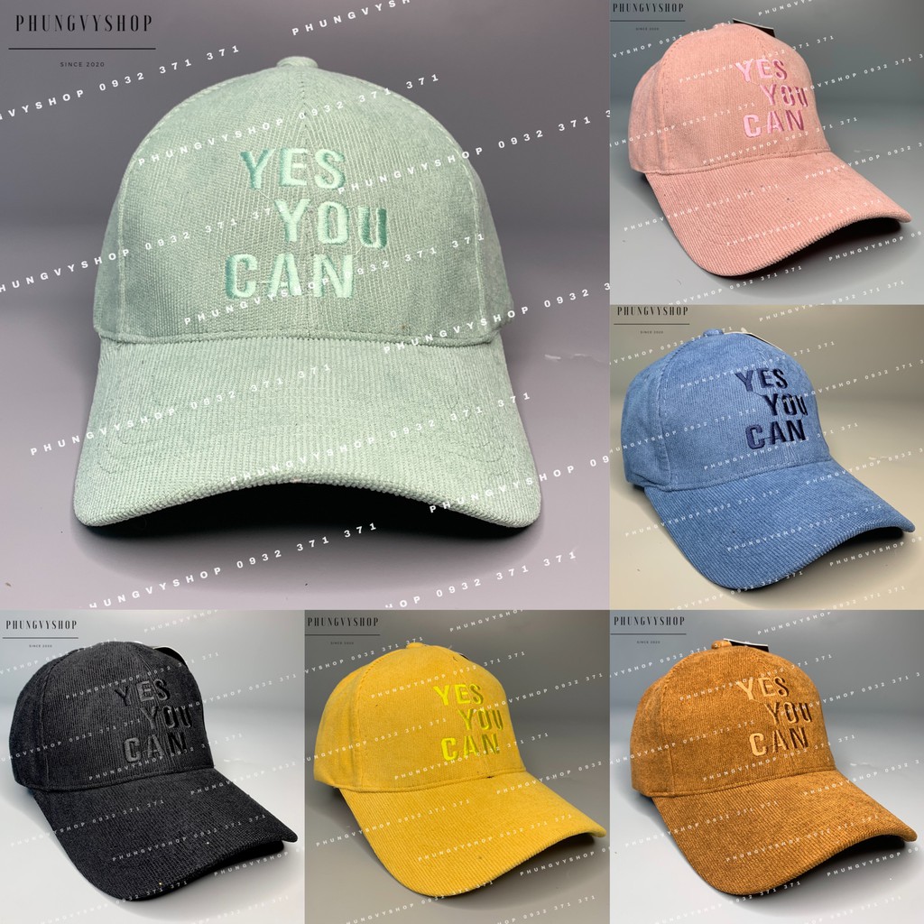 Mũ Lưỡi trai NHUNG YES YOU CAN - nón kết