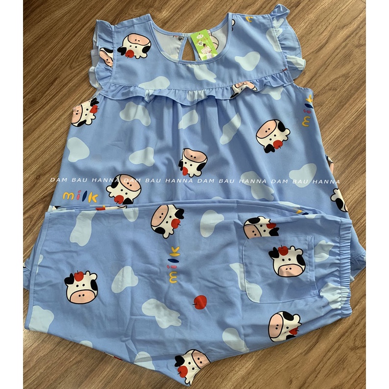 [SIZE 65-95kg] Đồ bầu mặc ở nhà BIG SIZE sát nách có lưng thun điều chỉnh, vải lụa cao cấp thoáng mát không nhăn