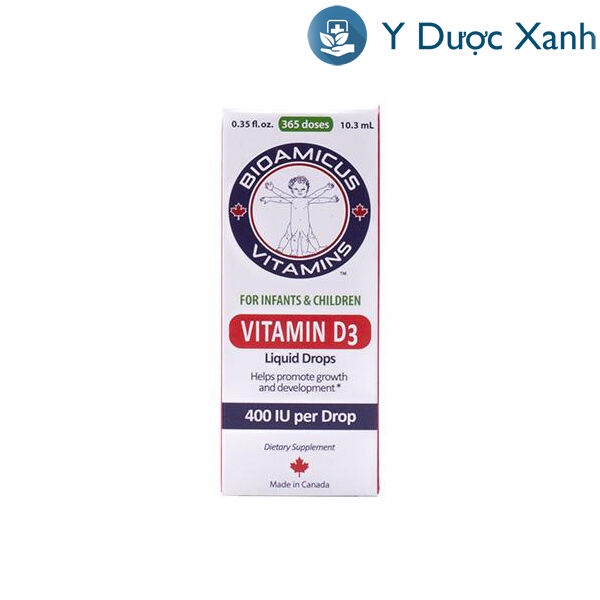 Phòng Khám, Nhà Thuốc - BIOAMICUS VITAMIN D3 10ml của Canada, Vitamin D3 cho bé - Y Dược Xanh