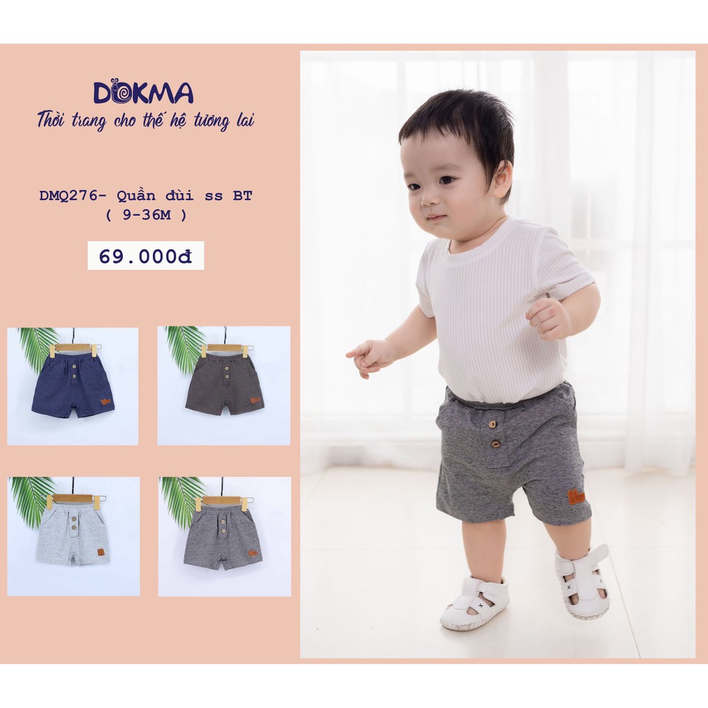 Quần đùi SS bé trai 2 cúc Dokma (9-36m)